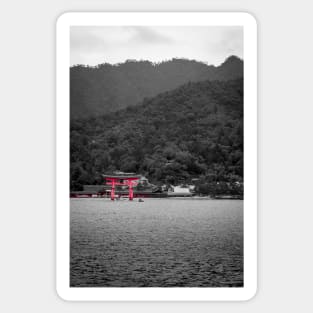 View of Itsukushima Torii gate from the ocean Sticker